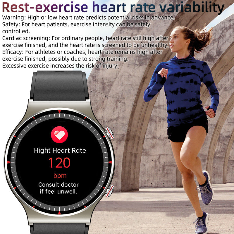 Medizinische EKG-Smartwatch | CFDA-zertifiziert | 512Hz High-Precision Biosensor | SpO2- & Herzfrequenz-Monitoring | KI-basierte Atemanalyse | IP67 Wasserdicht