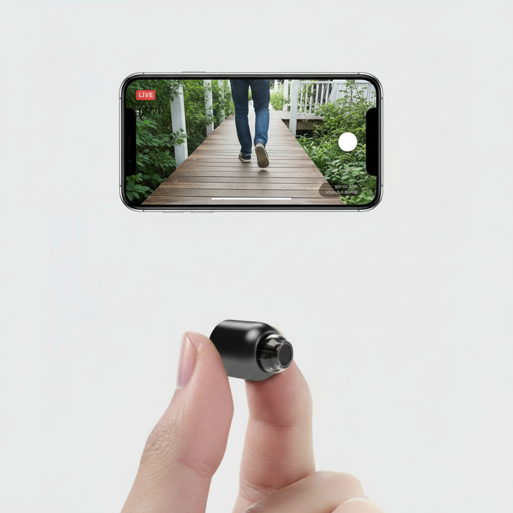 Ultrakleine WiFi-IP-Kamera | 1080p Full-HD | 120° Weitwinkel-Optik | Infrarot-Nachtsicht & Bewegungssensor | 2-Wege-Audio | Weltweiter Fernzugriff