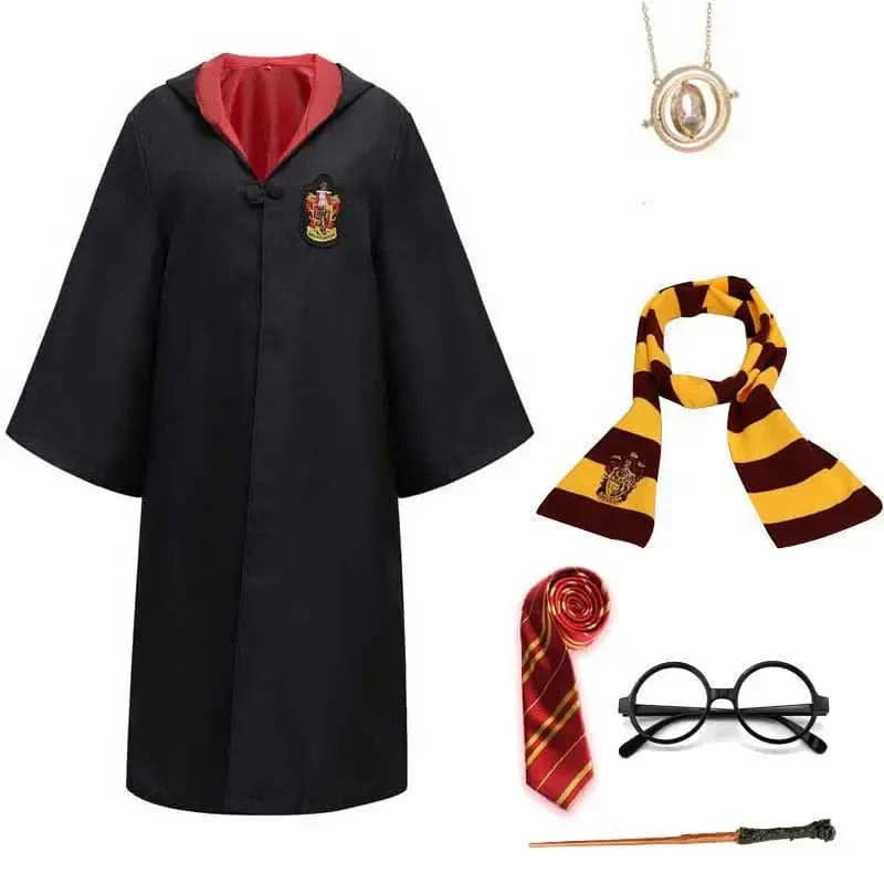 MAGICHOUSE – Hogwarts Zauberschüler-Kostüm mit Robe, Zauberstab & Zubehör für Kinder & Erwachsene