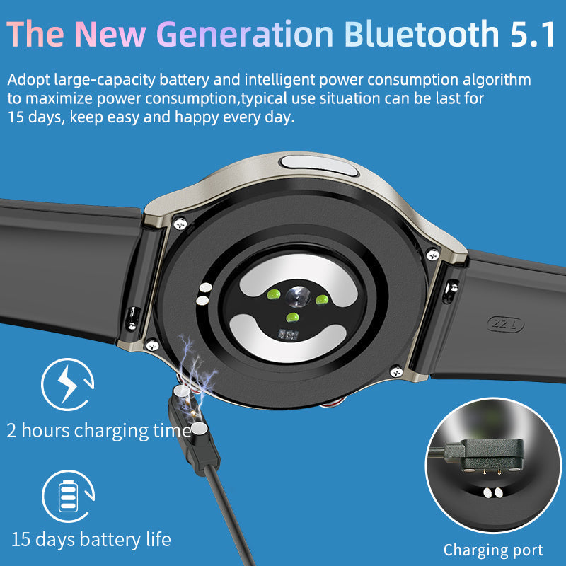 Medizinische EKG-Smartwatch | CFDA-zertifiziert | 512Hz High-Precision Biosensor | SpO2- & Herzfrequenz-Monitoring | KI-basierte Atemanalyse | IP67 Wasserdicht