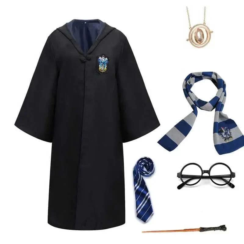 MAGICHOUSE – Hogwarts Zauberschüler-Kostüm mit Robe, Zauberstab & Zubehör für Kinder & Erwachsene