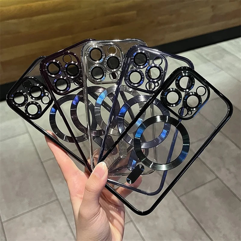 Plating Clear Soft Magnetic Case für iPhone